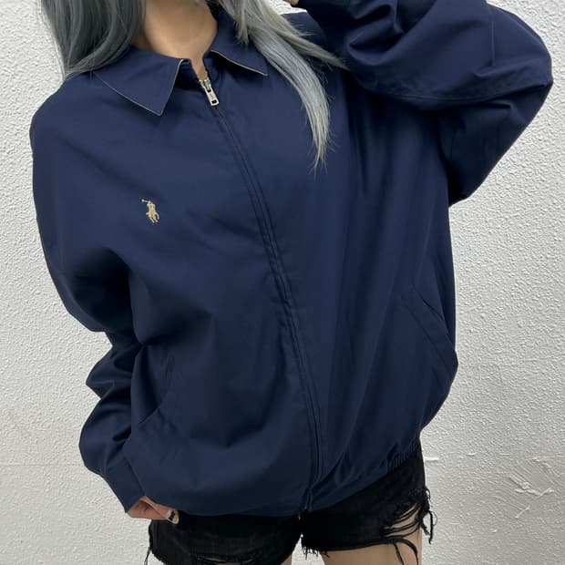 폴로 랄프로렌 베이지포니 네이비 카라 자켓 XL