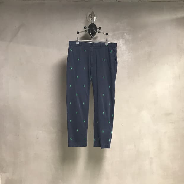 폴로 랄프로렌 네이비 로고 패턴 치노 팬츠 32/30
