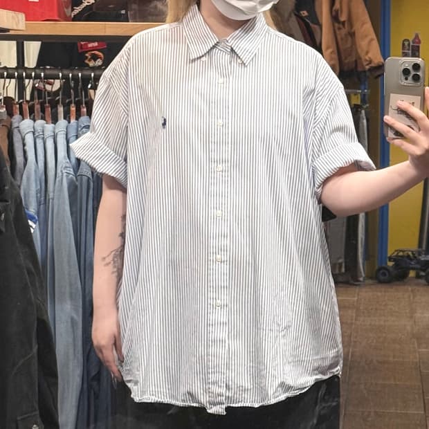 [HI] 폴로 랄프로렌 반팔셔츠 스트라이프 블루 