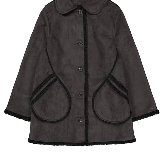 코이세이오 라운드 카라 스웨이드 자켓 차콜 