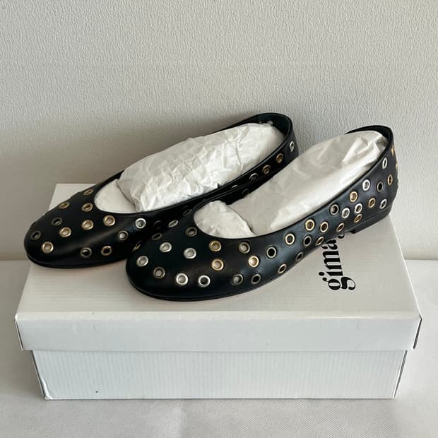 [36,37]기마구아스 아일렛 발레리나 슈즈/블랙