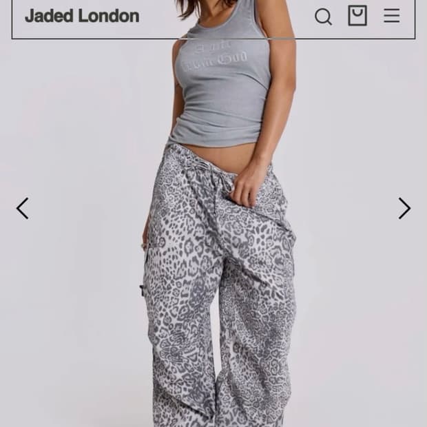 Jaded london leopard parachute pants