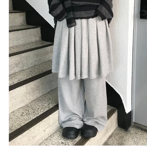 레이어드 치마 와이드팬츠