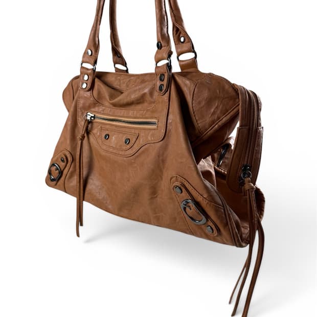 at creation 레더 시티백