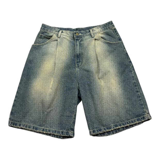 ✨ (바배) 퍼스텝 원턱 버뮤다 데님 팬츠