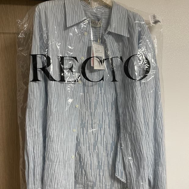 렉토 웨이브 스트라이프 슬림핏 셔츠 m