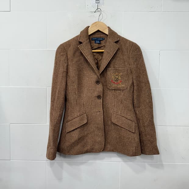 폴로 랄프로렌 울 자수 블레이져