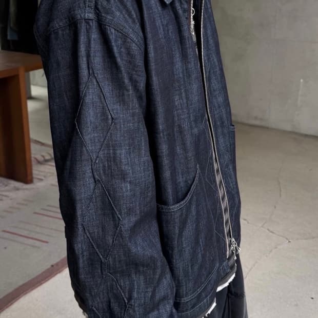 폴리테루 다트 슬리브 스윙탑 인디고