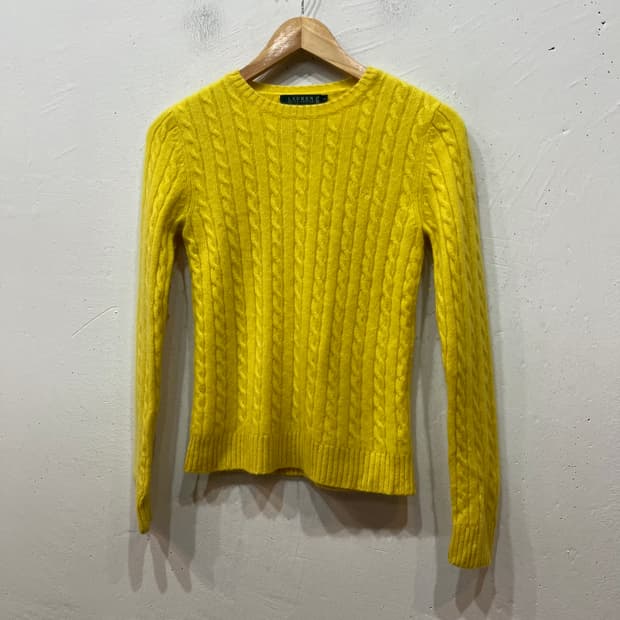 폴로 로렌랄프로렌 캐시미어100% 케이블 니트 S