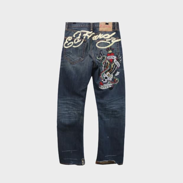 에드 하디 자수 포인트 데님 팬츠 65509