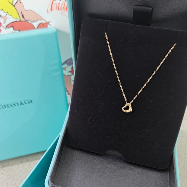 티파니앤코 오픈하트 목걸이 18k 로즈골드 7mm [정품/풀구성]