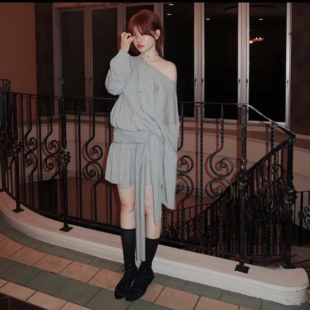 프레클 bow frill skirt 