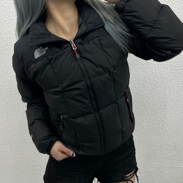 노스페이스 서밋시리즈 로고 블랙 패딩 90