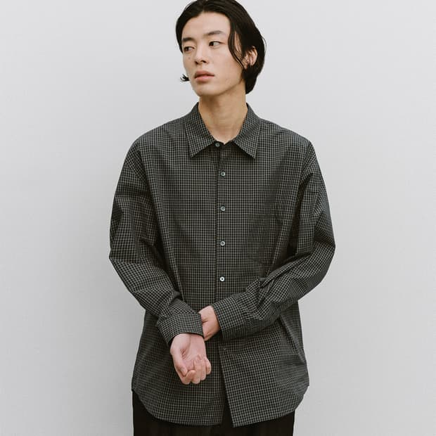[2] 어나더오피스 오디너리 체크셔츠 블랙