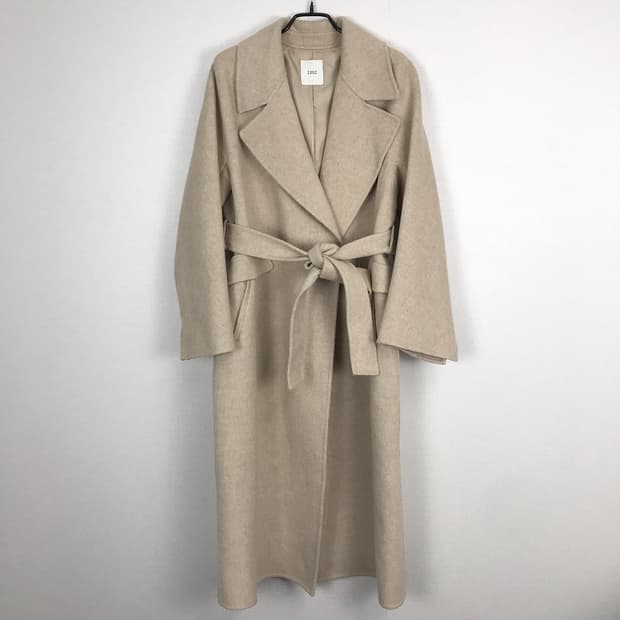 쥬크 ZOOC 캐시미어 블랜드 와이드카라 벨티드 롱 코트 여성66