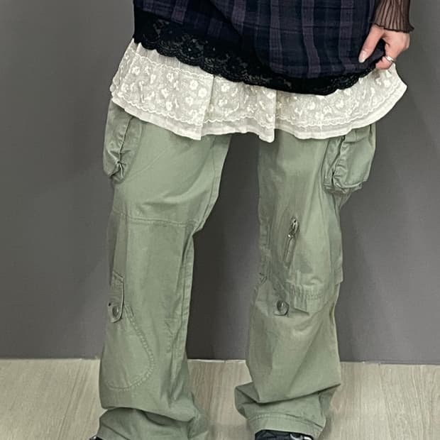 C003 JPN 레이스 플리츠 미니스커트