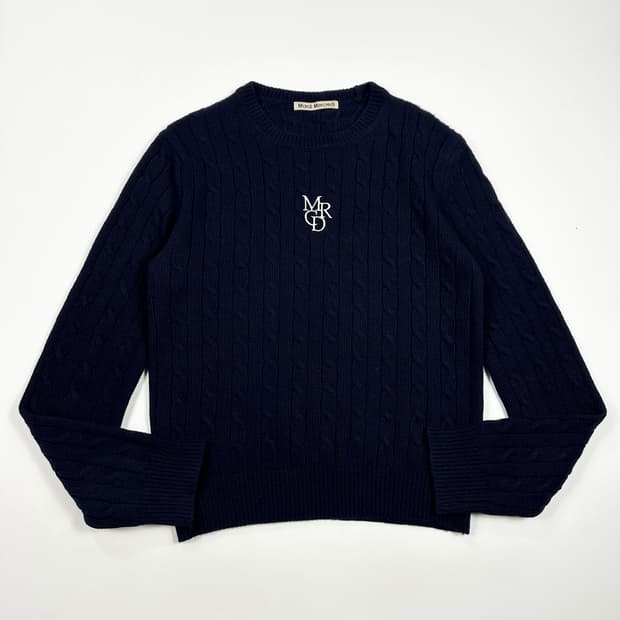 마리떼 프랑소와 저버 자수 케이블 니트 네이비 Free