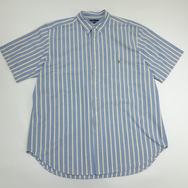 Co514 2XL Tall 폴로 랄프로렌 볼드 스트라이프 반팔 셔츠 남방