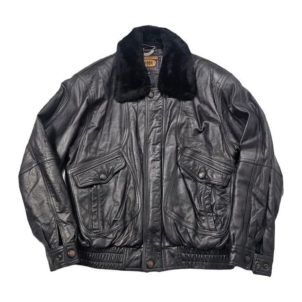 WORLD POLO 양가죽 봄버 자켓 XL