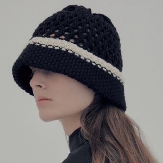 문선 허니콤 니트 버킷햇