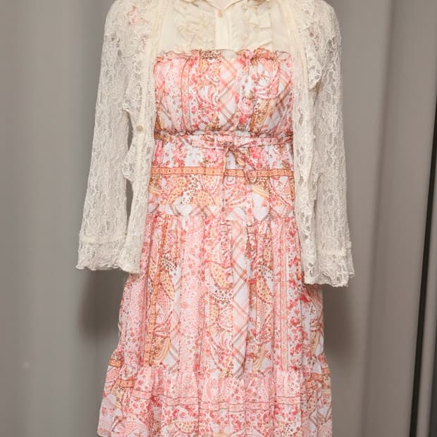 LIZ LISA  리즈리사 고전 캐미솔 플로럴 원피스 로걀 갸루 일브