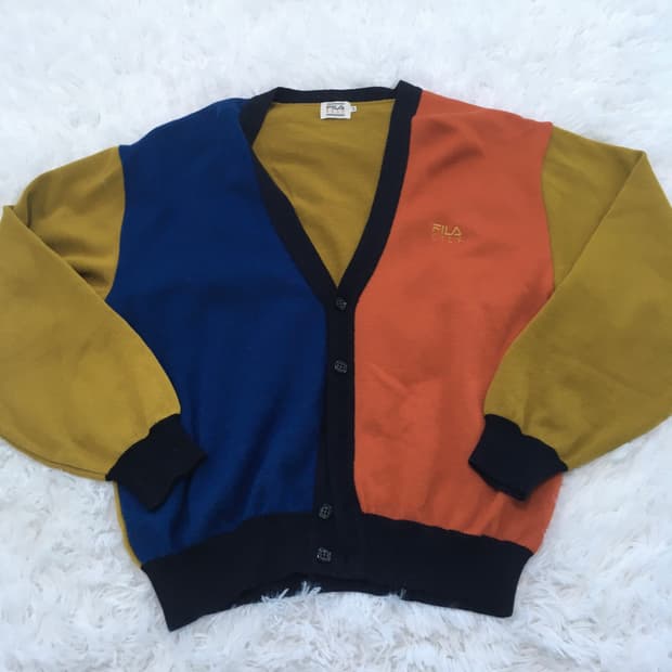 빈티지 휠라 컬러 골프 가디건 777 y2k 스트릿 갸루 펑키 일본빈티지