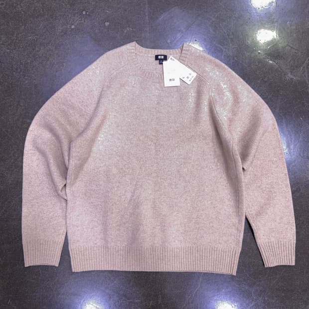 유니클로 프리미엄 램스울 니트 스웨터 베이지 XL