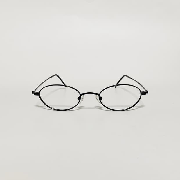 954 데드스탁 빈티지안경 블랙 미니멀 오벌 가벼운 메탈 데일리 픽키