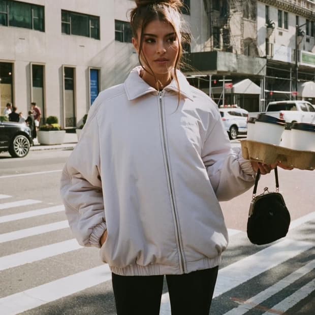 (구해요) 쓰리타임즈 스무디 푸퍼 자켓 핑크