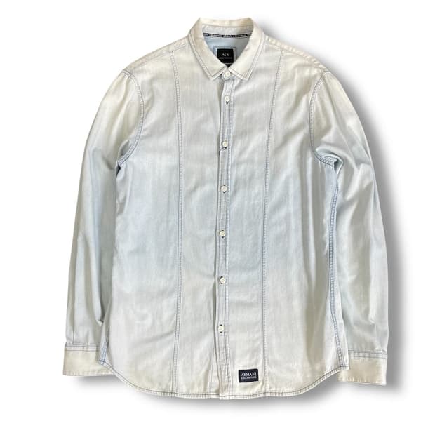아르마니 익스체인지 레귤러 데님 셔츠 95