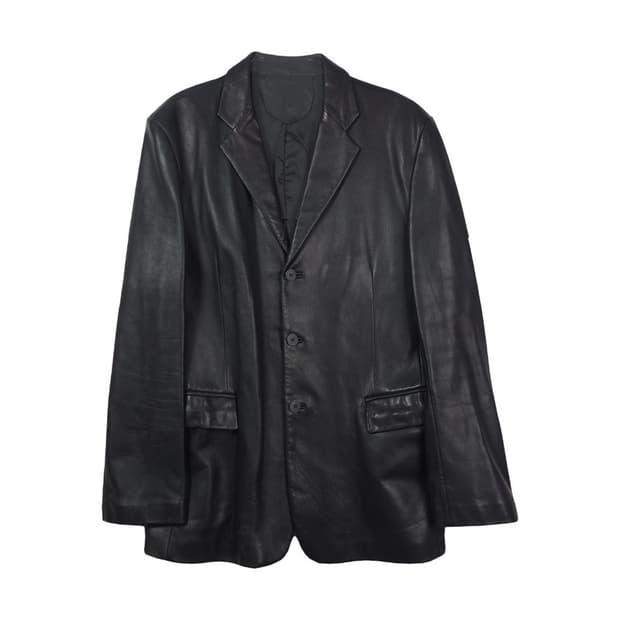빈티지 양가죽 레더 블레이저 자켓 블랙 XL