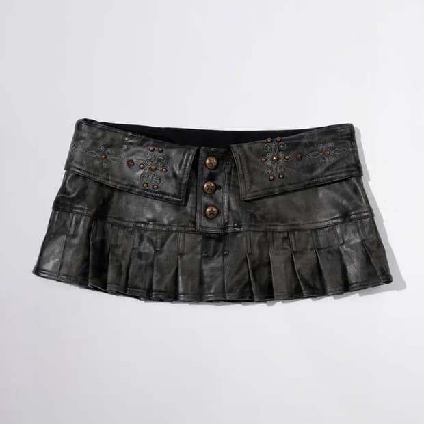 스컬프터 레더 스커트 