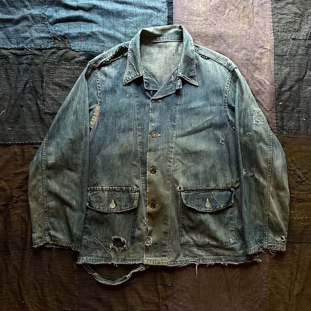 40s US Army WW2 데님 커버올 자켓
