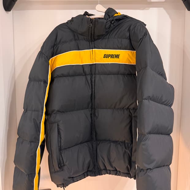 슈프림 스트라이프 패널 다운 자켓 L