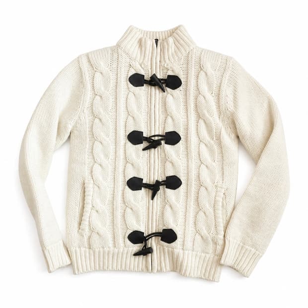 toggle knit zip-up
