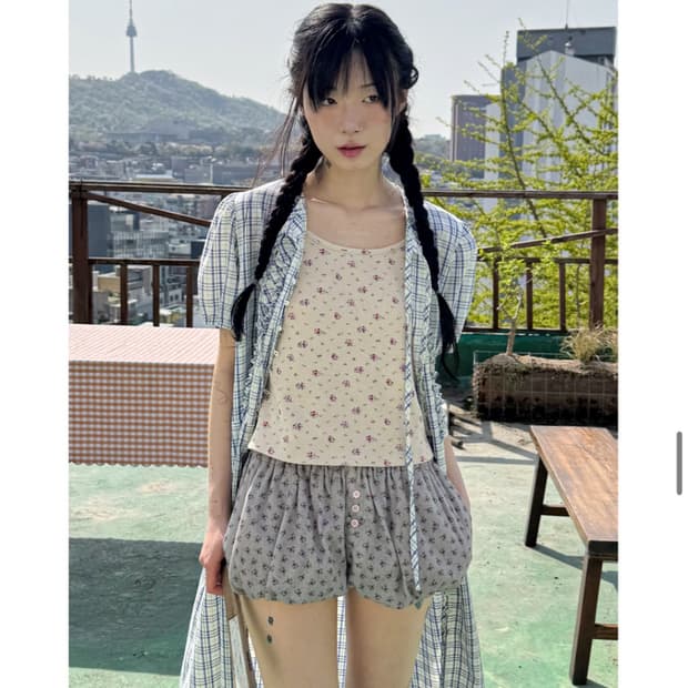 호쿠스포쿠스 플라워 펌킨 팬츠