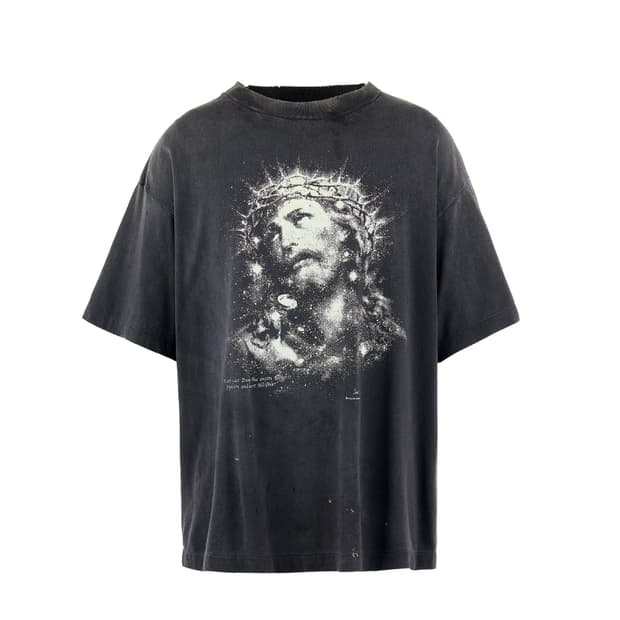 [새상품/XXL] 세인트미카엘 지저스 예수님 반팔 티셔츠 블랙