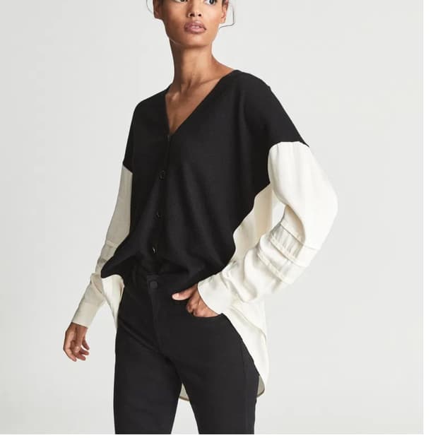 REISS 애디슨 울+실크블렌드 가디건F