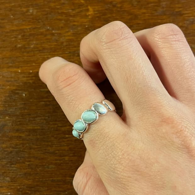 새상품 여성 신주 반반 원석 반지 