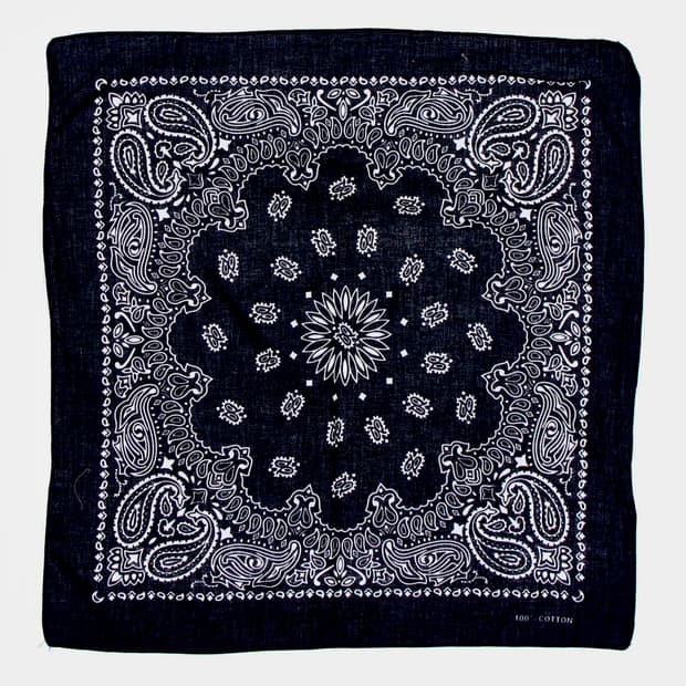 [ black cotton paisley bandana ]