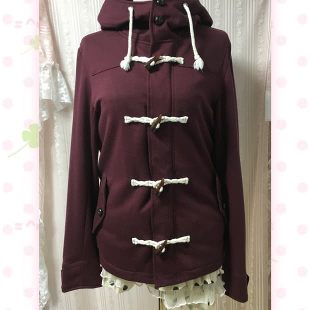 버건디 토글 집업