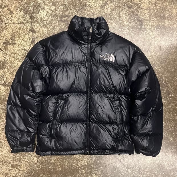 노스페이스 700 유광 구형 눕시 블랙 구스패딩