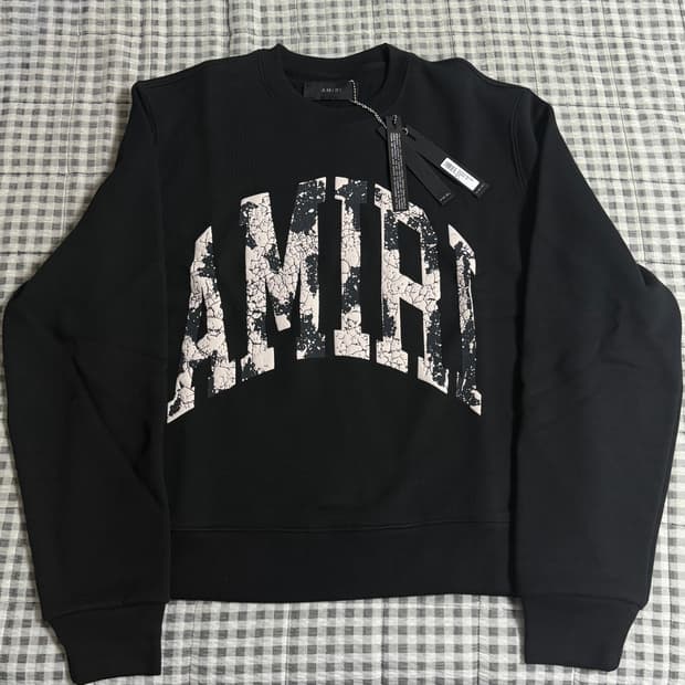 Amiri 아미리 로고 맨투맨 블랙 