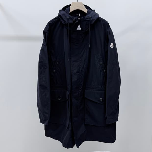[S+급/6] 몽클레어 guiers 후드 바람막이 야상 자켓 다크네이비