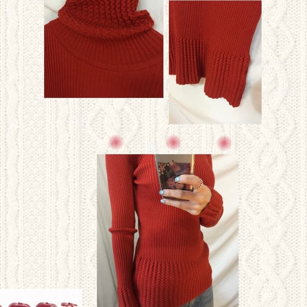 골지 디테일 목폴라