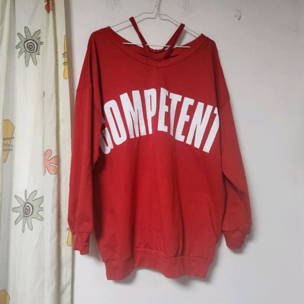 빅사이즈 빨강 긴팔티 F(~99)