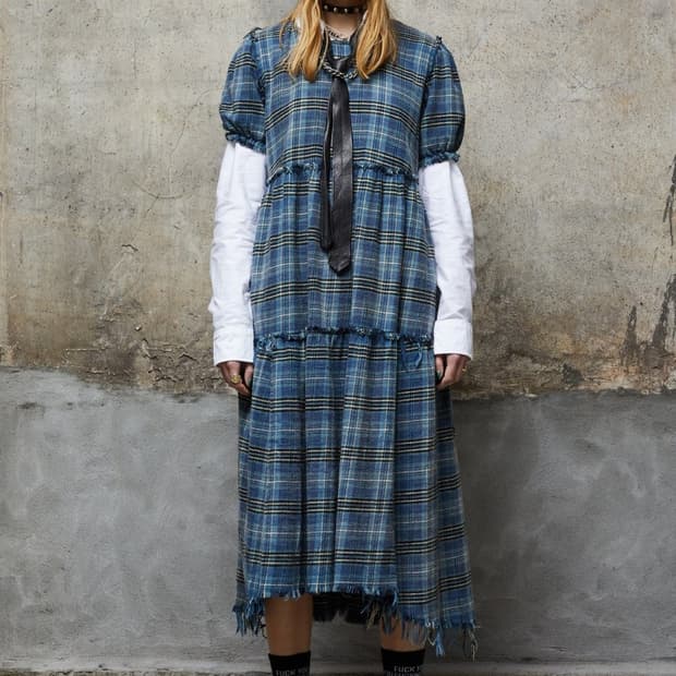 알써틴 R13 체크원피스