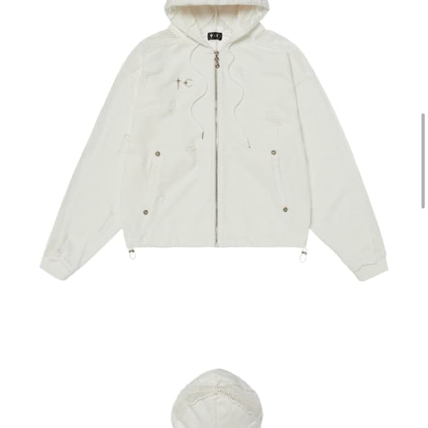 떠그 클럽 뎀 사운드 집업 화이트 3사이즈