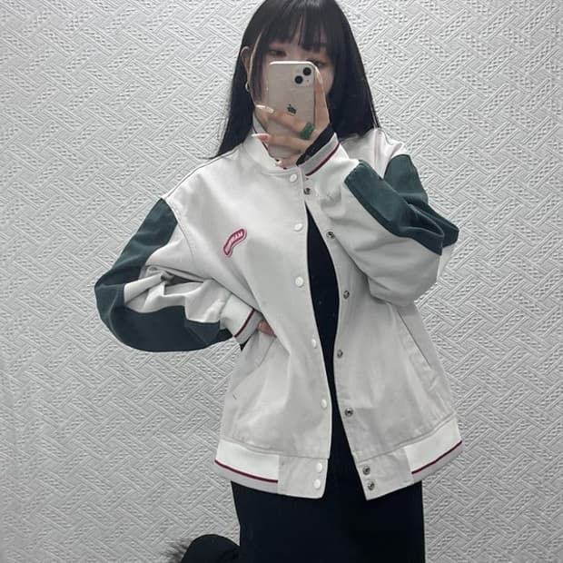 메인부스 레트로 00's 빈티지 배색 바시티 자켓 105 C09381