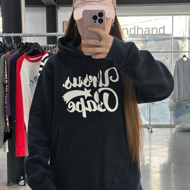 베이프 URSUS 스타 스펠링 풀오버 후드티